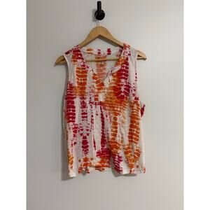 Women's Palm Grove 2XL Spring Resort Tank Boho 100% Rayon Summer Spring Pattern